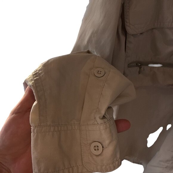 Cabela's Guidewear Fishing Shirt Large Tan Vented Nylon Outdoor Long Sleeve - Picture 5 of 7